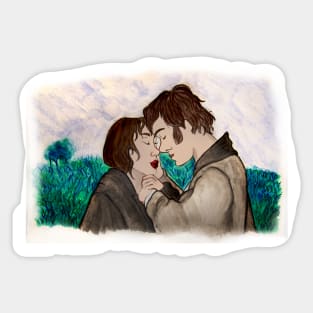 Pride and Prejudice Watercolor Painting Sticker